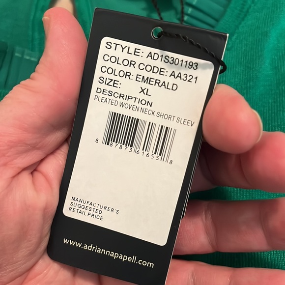 ADRIANNA PAPELL Size XL Pin-Tuck Poof Sleeve Pullover Sweater Kelly Green$89 NEW - Picture 12 of 14